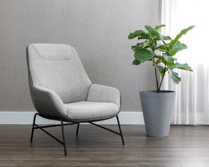 LUCIER LOUNGE CHAIR - BELFAST HEATHER GREY / BRAVO ASH
