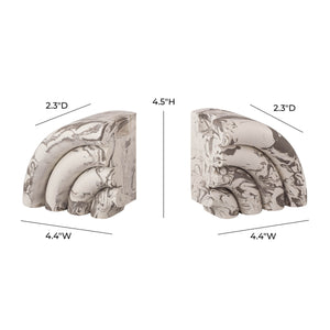 Grey Marble Bookends (Set of 2)