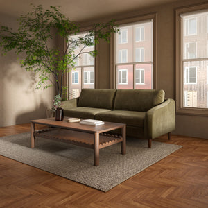 Wiley Coffee Table in Vintage Brown with Shelf