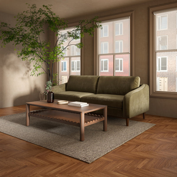 Wiley Coffee Table in Vintage Brown with Shelf