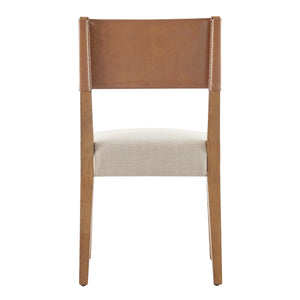 Kylo PU/ Fabric Dining Side Chair, Borneo Chocolate/Meridien Cream