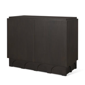 Wagner Dark Brown Wood w/ Arched Design Accent Cabinet
