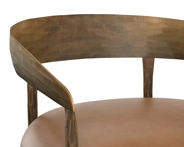 ZANATTA COUNTER STOOL - TAN LEATHER