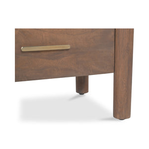 Wiley Nightstand in Vintage Brown with Brass Handles