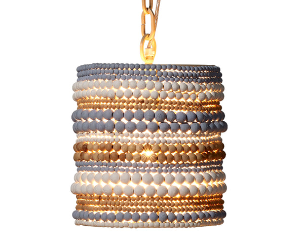 Strand Wood Beaded 1-Light Pendant