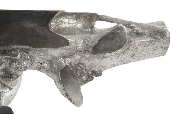 Freeform Console Table B, Silver Leaf