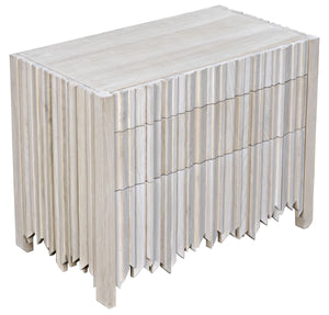 Desdemona 3 Drawer Chest, Bleached Elm