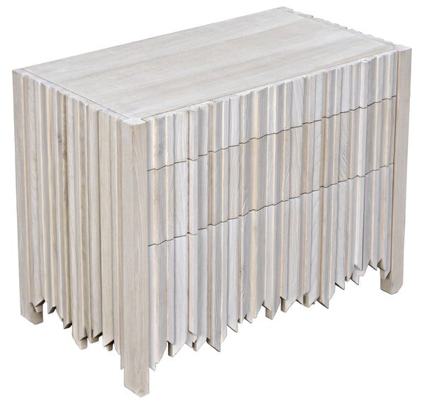 Desdemona 3 Drawer Chest, Bleached Elm