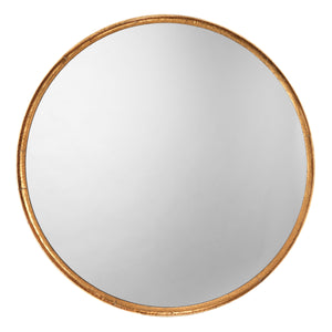 Refined Iron Round Wall Mirror, Gold