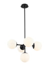Midnetic 5 Light Pendant in Matte Black Finish