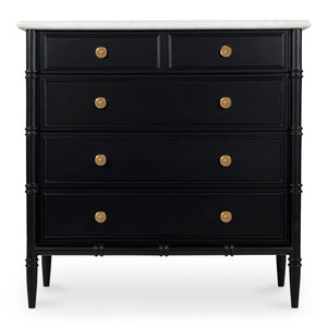 Eleanor 5-Drawer Chest Black Mango Wood