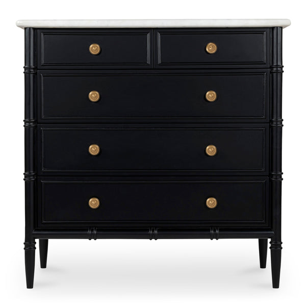 Eleanor 5-Drawer Chest Black Mango Wood