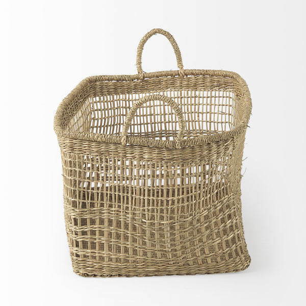 Bellisa 18.5L x 14.6W x 11.0H (Set of 2) Medium Brown Seagrass Rectangular Basket W/ Handles
