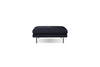 TUX Ottoman in black leather black powder coated legs
