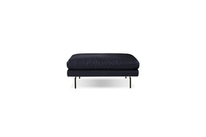TUX Ottoman in black leather black powder coated legs
