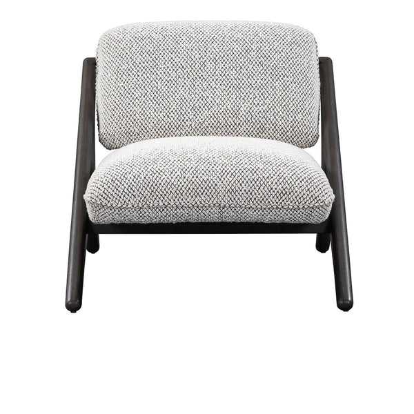 Classic Home Georgia Upholstered Accent Chair - Gray Wood Frame and Ivory Upholstery