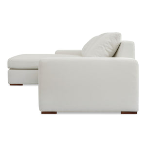 Thomas Left Sectional in Ivory Polyester