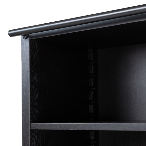 Admont Bookcase In Worn Black Veneer