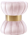 Roberta Ottoman/Stool In Pink Velvet