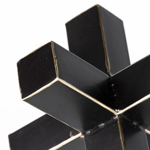 Abel (Small) 8L x 7W Black Metal Jack W/ Gold Accents