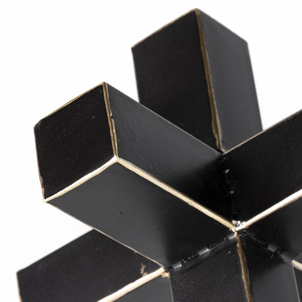 Abel (Small) 8L x 7W Black Metal Jack W/ Gold Accents