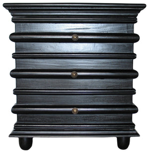 Ascona Mahogany and Veneer Side Table with Brass Pulls in Hand-Rubbed Black