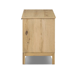 Alessio Media Console - Aged Natural Oak Veneer