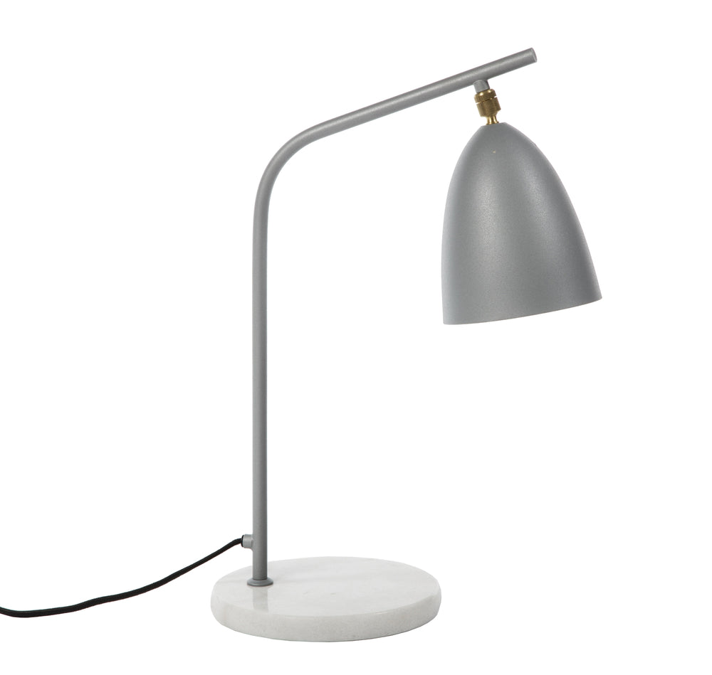 Loren Modern Table Lamp - Silver/White Marble