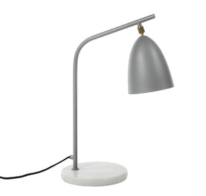 Loren Modern Table Lamp - Silver/White Marble