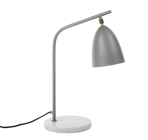 Loren Modern Table Lamp - Silver/White Marble
