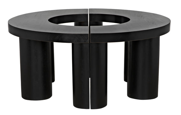 Pluto Mahogany Coffee Table in Hand-Rubbed Black