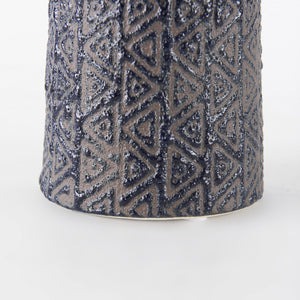 Sefina II Medium Brown/Black Patterned Ceramic Vase