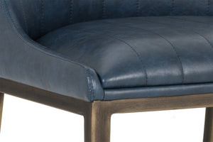 HALDEN DINING CHAIR - RUSTIC BRONZE - VINTAGE BLUE