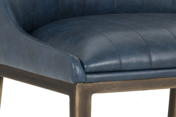 HALDEN DINING CHAIR - RUSTIC BRONZE - VINTAGE BLUE