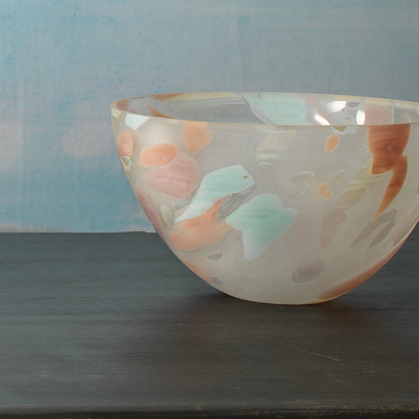 Watercolor Glass Decorative Bowl, Medium
