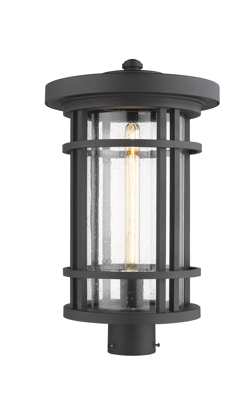 Jordan 1 Light Outdoor Post Mount Fixture in Black Finish