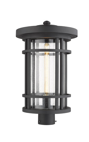 Jordan 1 Light Outdoor Post Mount Fixture in Black Finish