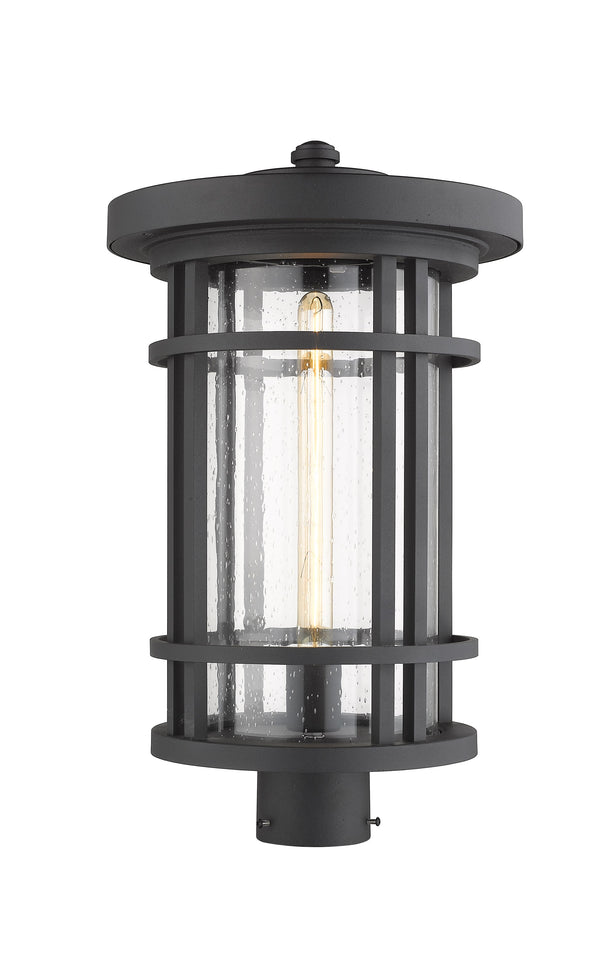 Jordan 1 Light Outdoor Post Mount Fixture in Black Finish