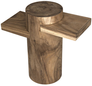 Tabula Munggur Wood Side Table with Semi-Gloss Finish