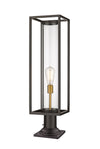 Dunbroch 1 Light Outdoor Pier Mounted Fixture in Deep Bronze + Outdoor Brass Finish