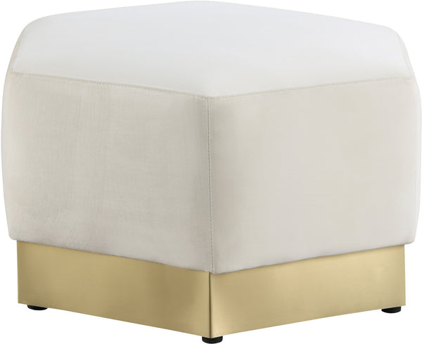 Dianna Ottoman In Cream Velvet