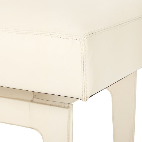 WINSTON STOOL IN IVORY LEATHER