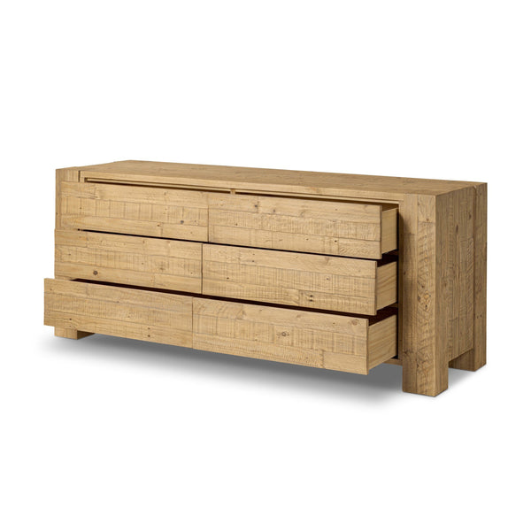 Perot 6 Drawer Dresser - Light Blonde Pine