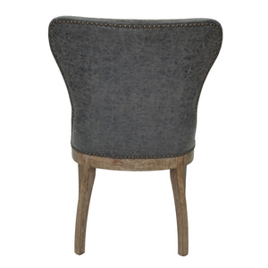 Dorsey Chair Drift Wood Legs In Nubuck Charcoal