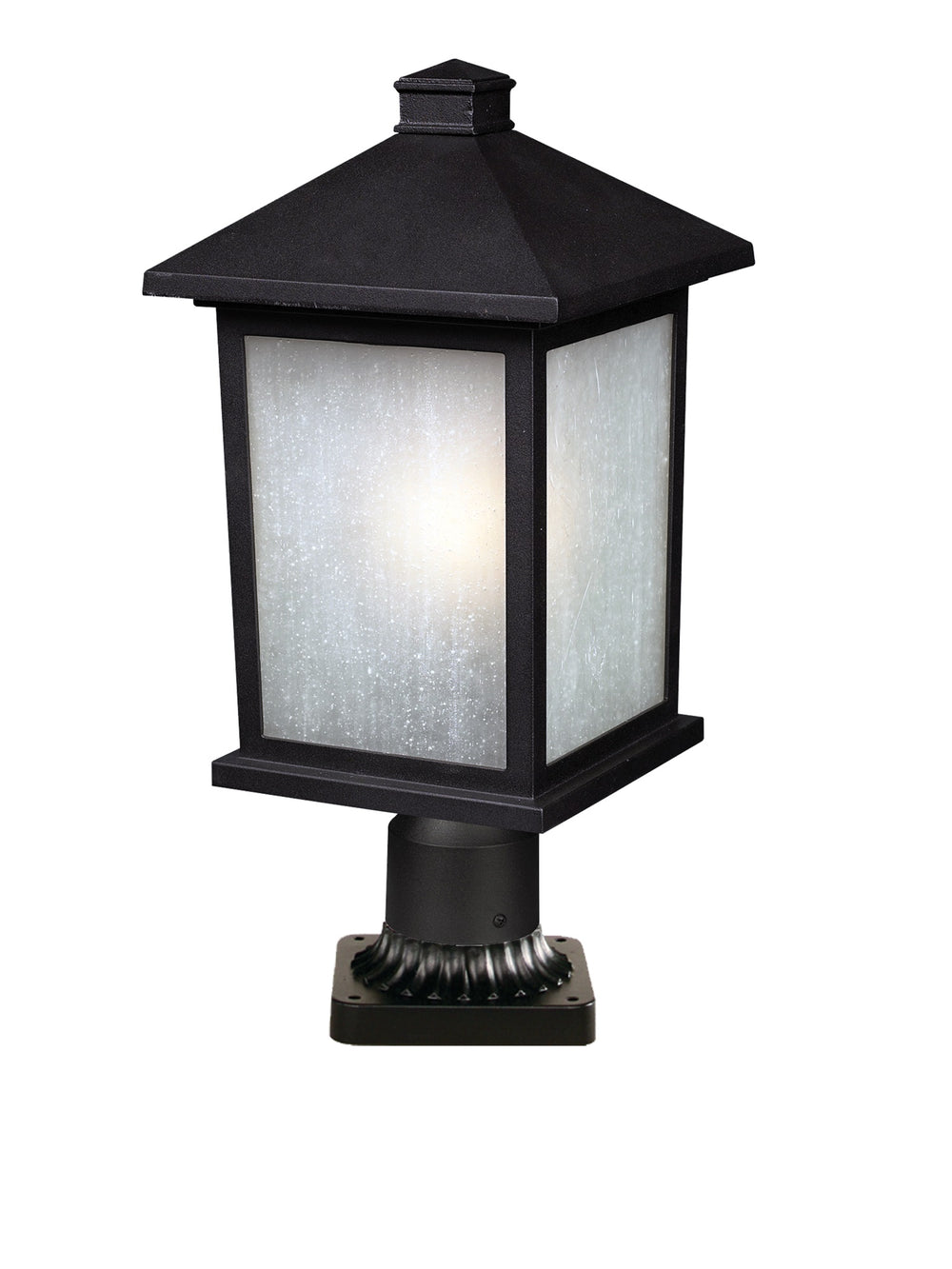 Holbrook 1 Light Outdoor Post Mount Light in Black Finish