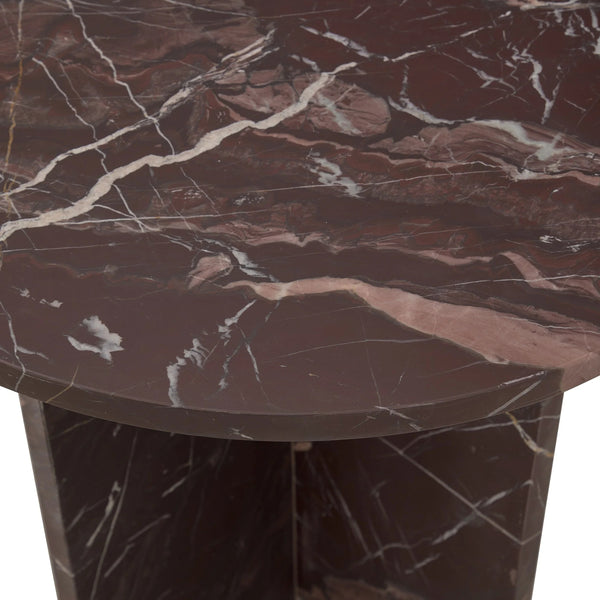 Reilly Marble Accent Table Small - Merlot