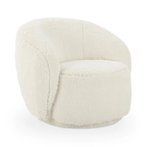 Adley Plush Swivel Chair - Soft Vanilla