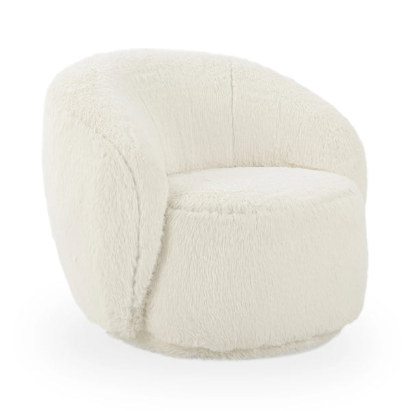 Adley Plush Swivel Chair - Soft Vanilla