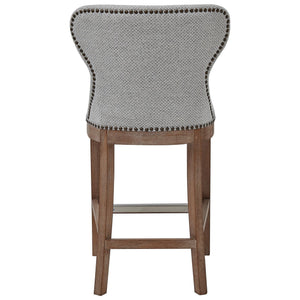 Dorsey Fabric Counter Stool Drift Wood Legs In Cardiff Gray 