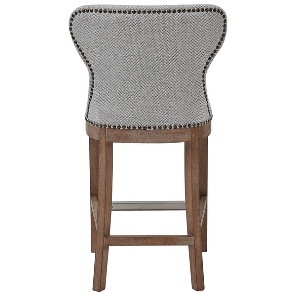 Dorsey Fabric Counter Stool Drift Wood Legs In Cardiff Gray 